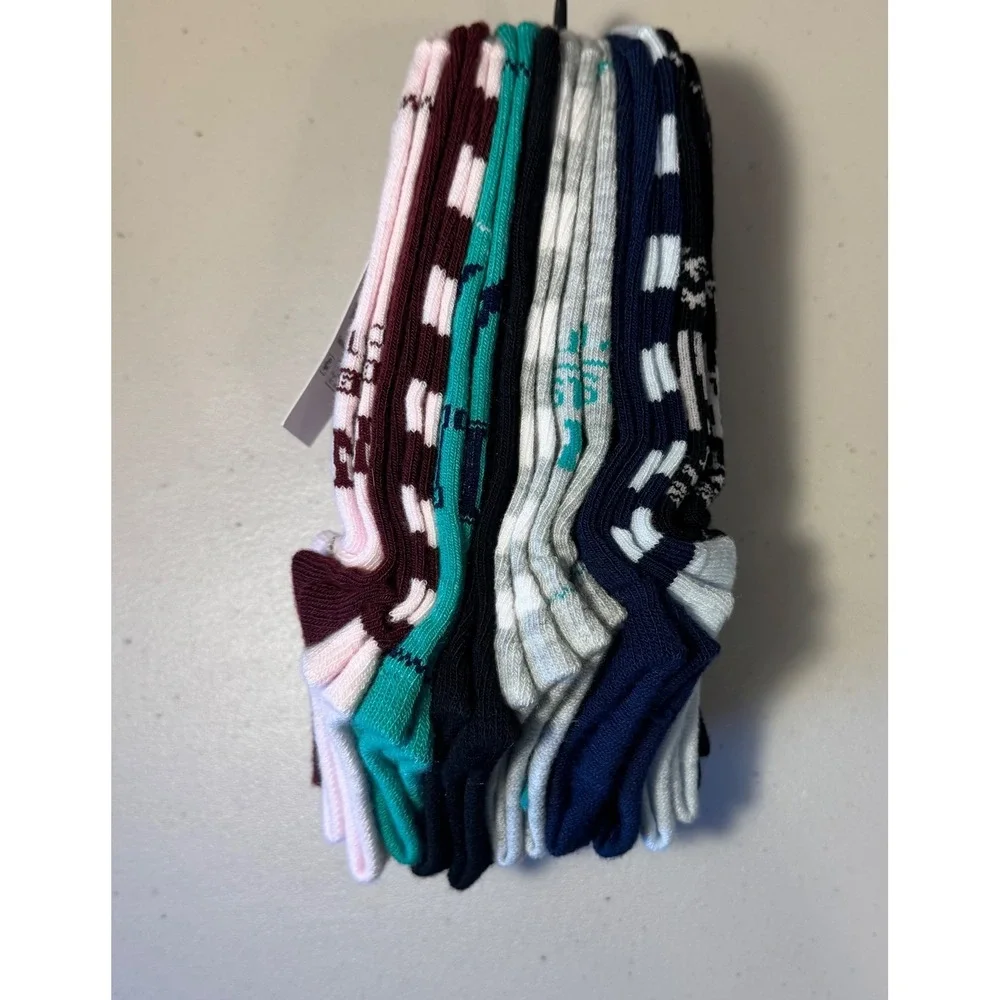 No Boundaries Socks Women 4-10‎ Multicolor Low Cut 10 Pair Pack Varsity Pink NEW